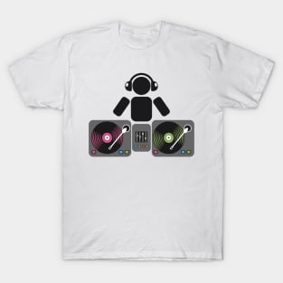 DJ and turntables abstract drawing T-Shirt